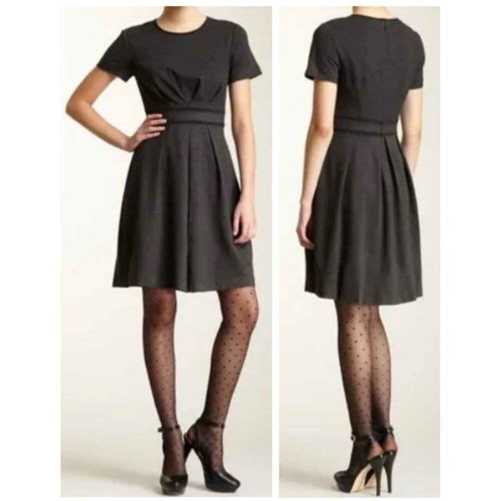 TRINA TURK Gray Black Jersey Knit Midi Dress 127631 Women's Size Small*